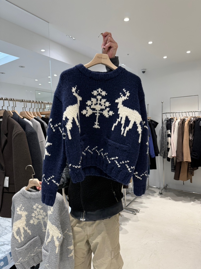THE BRUNCH東大門㊣實拍女裝新款25秋冬時尚人氣毛衣手工針織THE BRUNCH毛衣圖色2