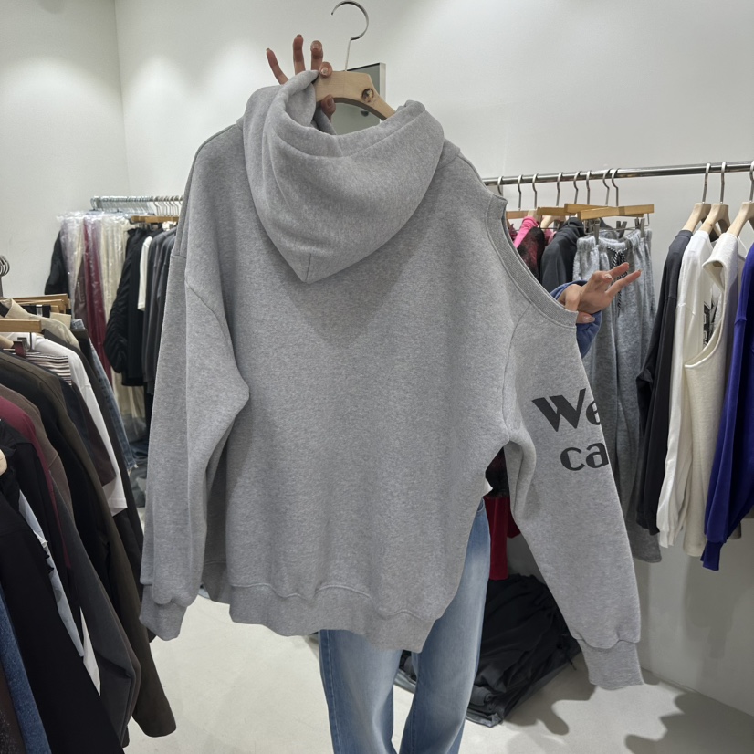 REPELLER韓國代購㊣女裝新品熱賣25秋冬衛衣連帽衫加絨抓絨開衩REPELLER衛衣