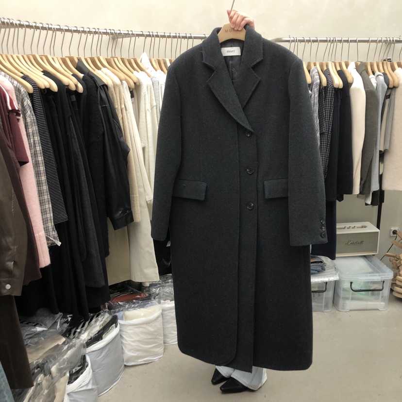 MURR東大門㊣直郵女裝新款休閑人氣職業熱賣中長款大衣羊毛MURR中長款大衣圖色2