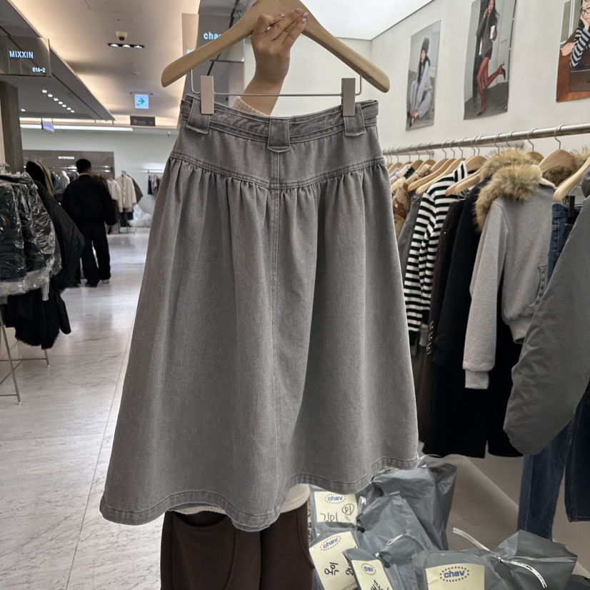 CHAV韓國代購㊣女士新款推薦職業人氣熱賣25秋冬長裙含腰帶CHAV長裙