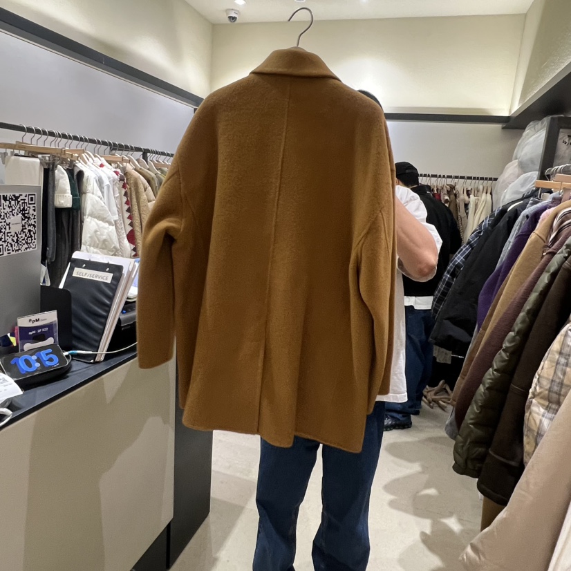 SELF SERVICE東大門㊣代購女裝新品熱賣25秋冬推薦中長款大衣SELF SERVICE中長款大衣