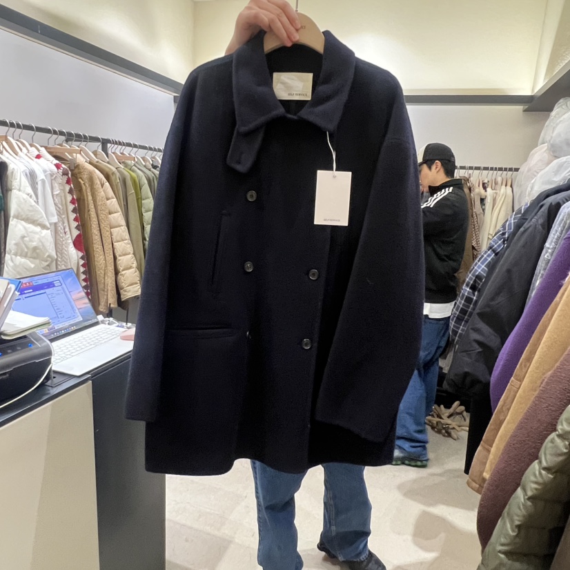 SELF SERVICE東大門㊣代購女裝新品熱賣25秋冬推薦中長款大衣SELF SERVICE中長款大衣圖色3