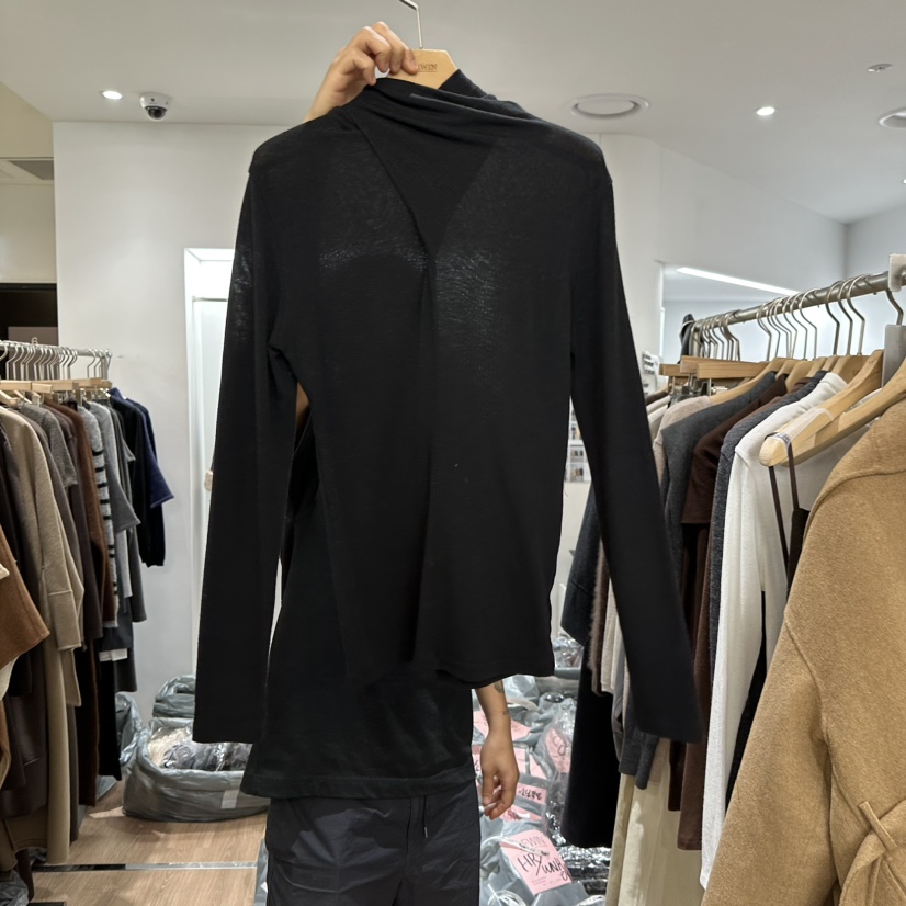 LEWIN東大門㊣直郵女裝新款25秋冬熱賣推薦時尚長袖T恤羊毛LEWIN長袖T恤圖色4黑色