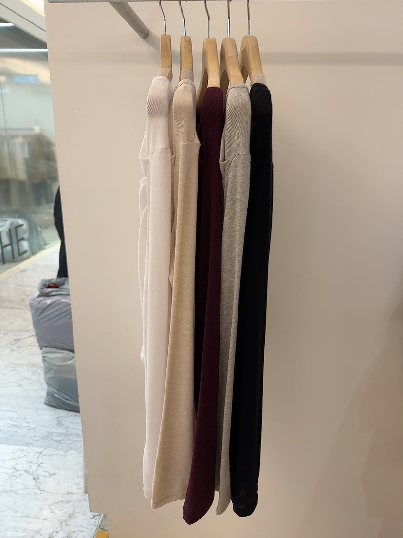 DE VENTI韓國直郵㊣女裝新品時尚25秋冬長袖T恤天絲羊毛褶皺DE VENTI長袖T恤