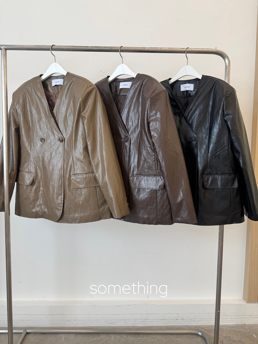 SOMETHING-L/FANCY東大門㊣實拍女士新品推薦人氣夾克皮革SOMETHING-L/FANCY夾克