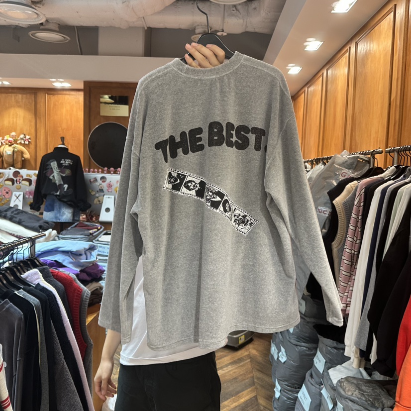 GARMENT-P東大門㊣直郵女士新款時尚推薦熱賣長袖T恤天鵝絨GARMENT長袖T恤