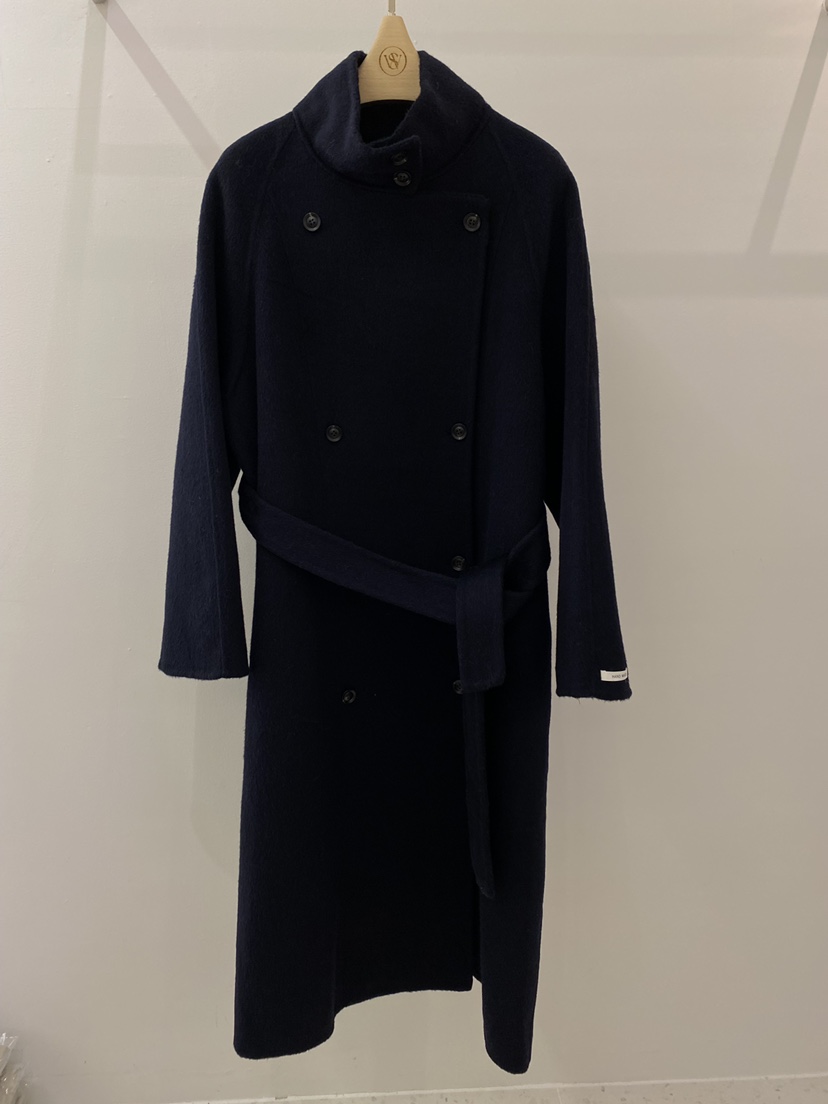 WEAUE SELVAGE東大門㊣實拍女士新品人氣中長款大衣含腰帶Weave Selvage中長款大衣圖色3
