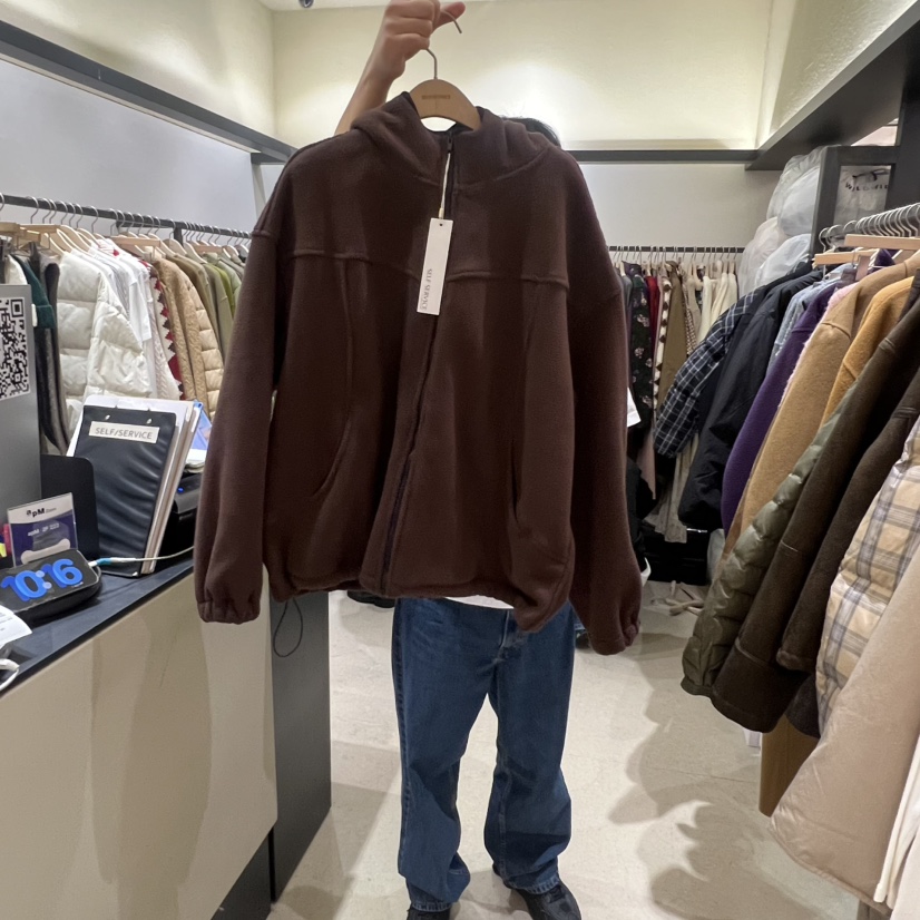 SELF SERVICE韓國代購㊣女裝新品熱賣休閑25秋冬職業夾克抓絨SELF SERVICE夾克圖色2