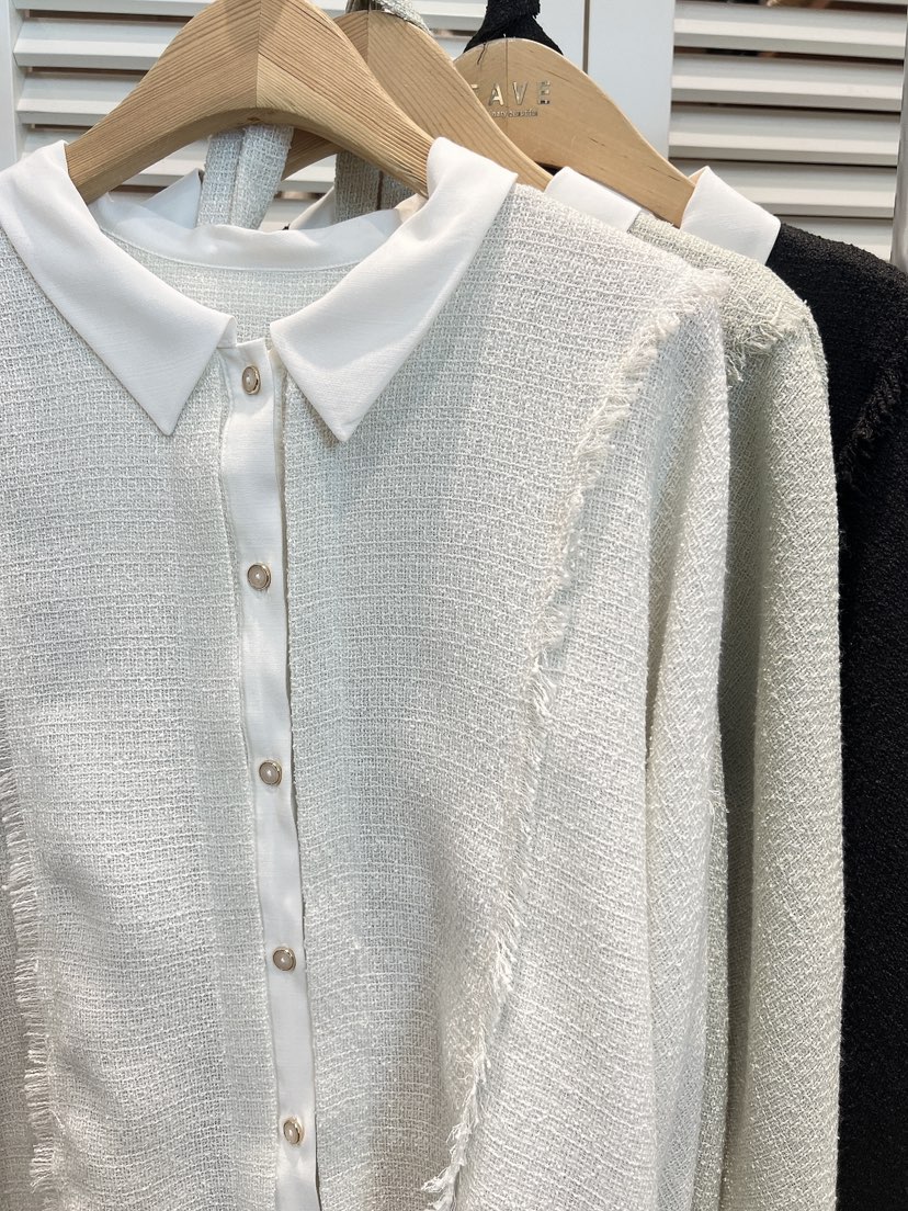 FAVE-L東大門㊣實拍女裝新品人氣熱賣25秋冬襯衫蕾絲衫粗花呢FAVE-L襯衫/蕾絲衫