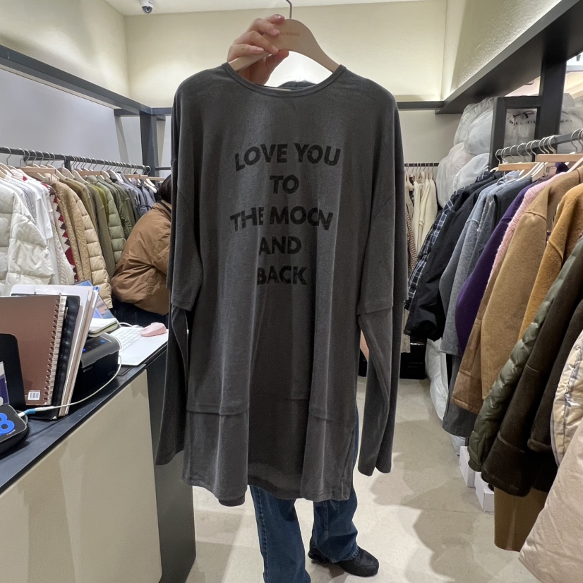 SELF SERVICE韓國代購㊣女士新款休閑推薦人氣長袖T恤假兩件SELF SERVICE長袖T恤圖色2