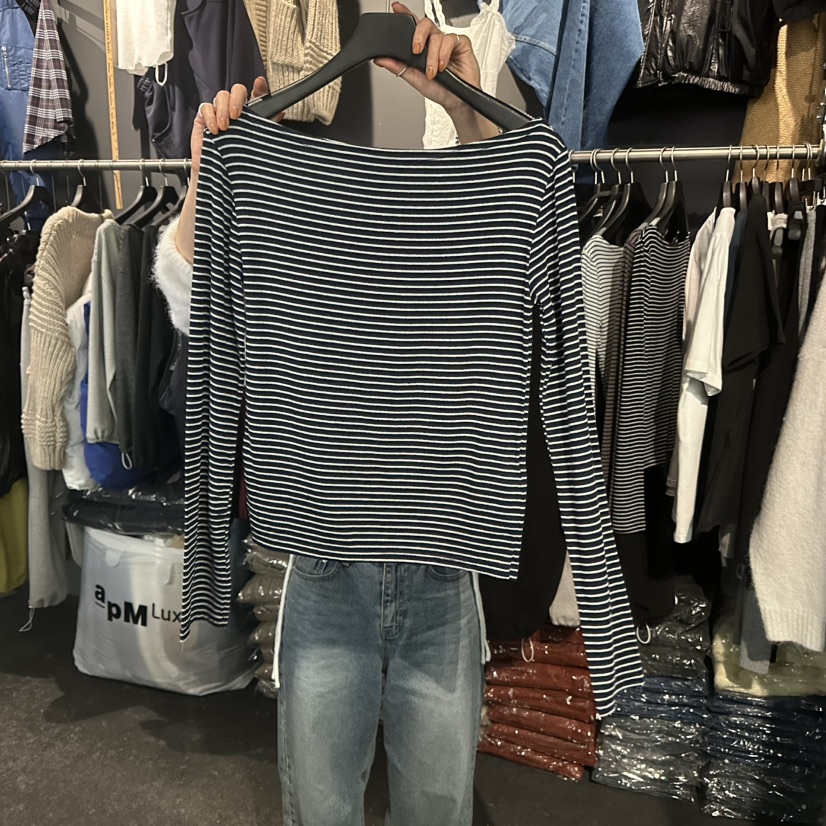 ELF-L韓國直郵㊣女裝新款人氣熱賣推薦25秋冬職業休閑長袖T恤PROJECT ELF/ELF-L長袖T恤圖色2藏青色