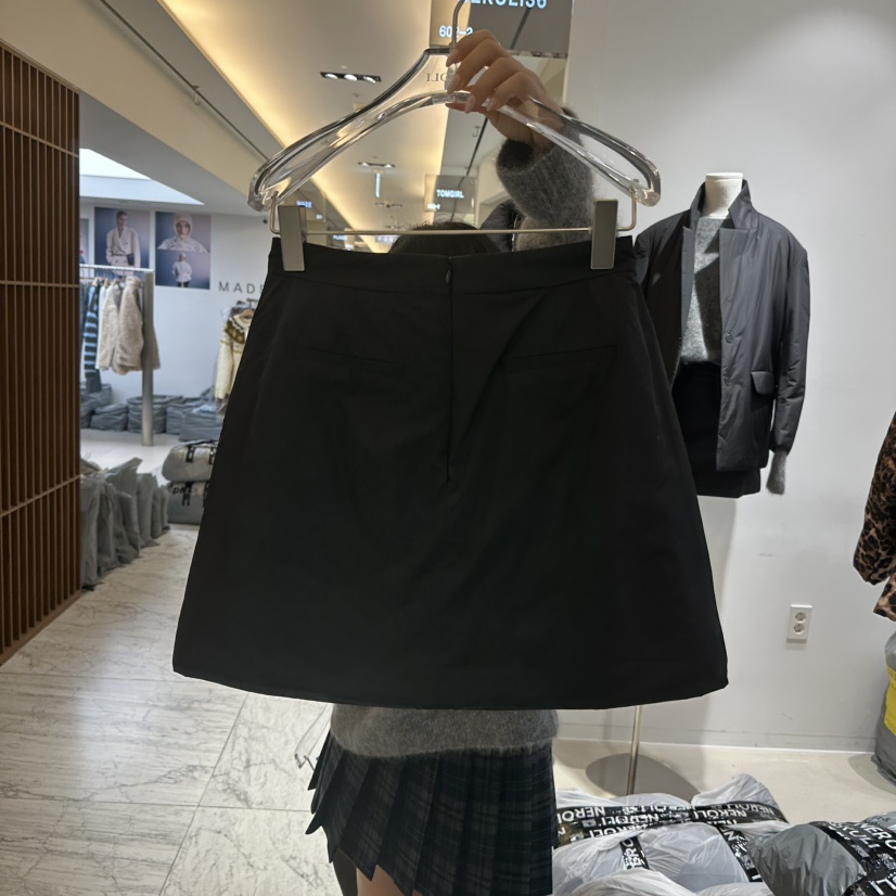 NEROLI 36韓國代購㊣女士新品25秋冬職業休閑推薦短裙夾棉NEROLI 36短裙