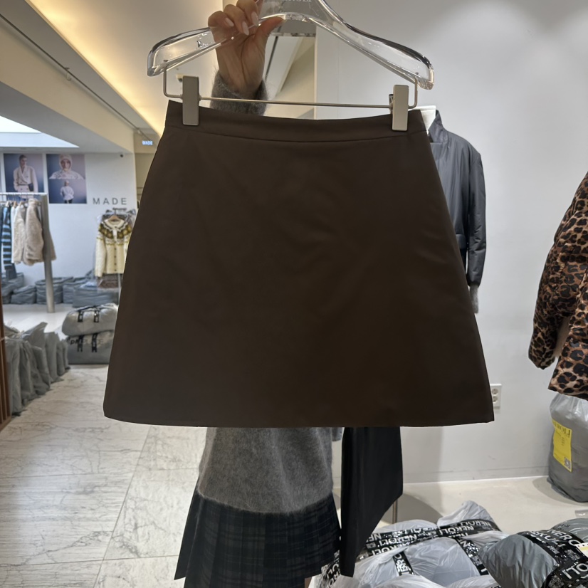 NEROLI 36韓國代購㊣女士新品25秋冬職業休閑推薦短裙夾棉NEROLI 36短裙圖色1棕色