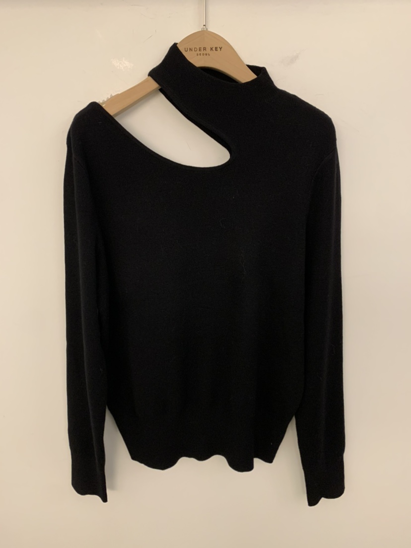 UNDER KEY韓國代購㊣女士新款職業推薦人氣休閑25秋冬針織衫UNDER KEY針織衫圖色2黑色