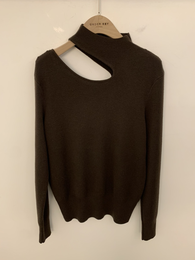 UNDER KEY韓國代購㊣女士新款職業推薦人氣休閑25秋冬針織衫UNDER KEY針織衫圖色4棕色