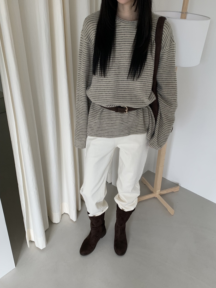 RIVER RAIN韓國代購㊣女士新品休閑職業推薦針織衫不含腰帶RIVER RAIN針織衫圖色1