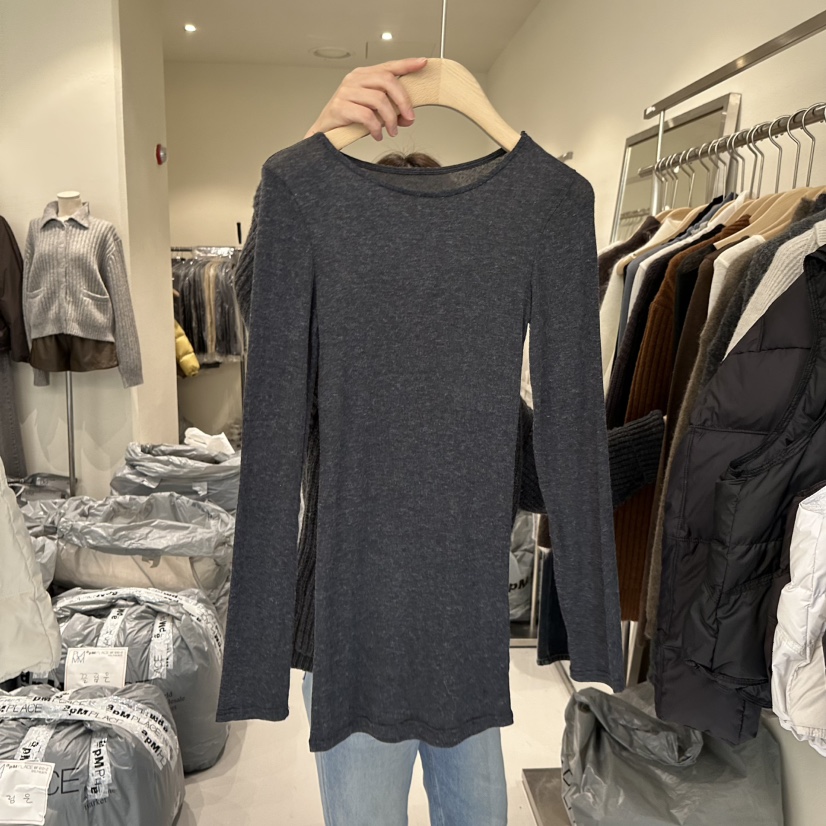 PLAMM東大門㊣直郵女士新款熱賣人氣休閑25秋冬職業長袖T恤PLAMM長袖T恤圖色3墨色