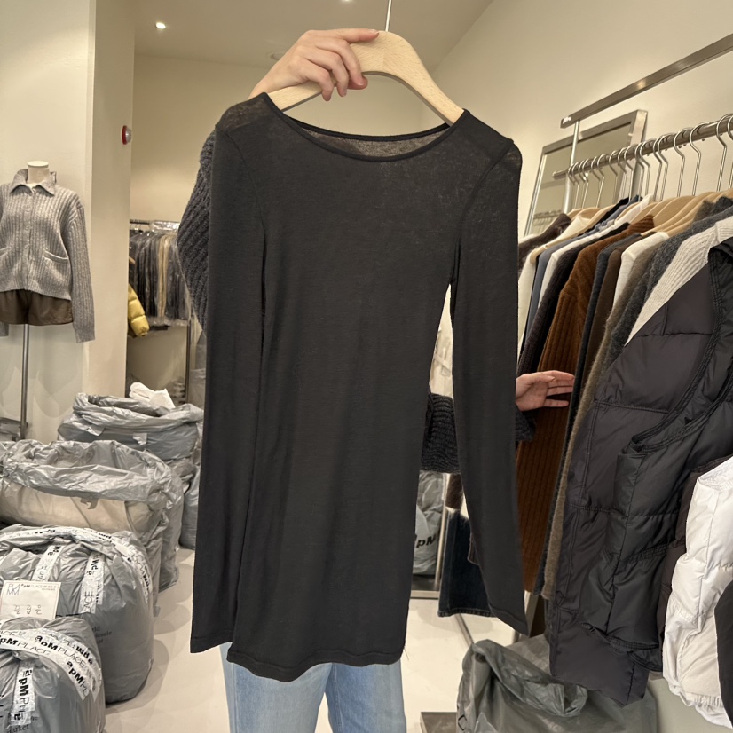 PLAMM東大門㊣直郵女士新款熱賣人氣休閑25秋冬職業長袖T恤PLAMM長袖T恤圖色4黑色