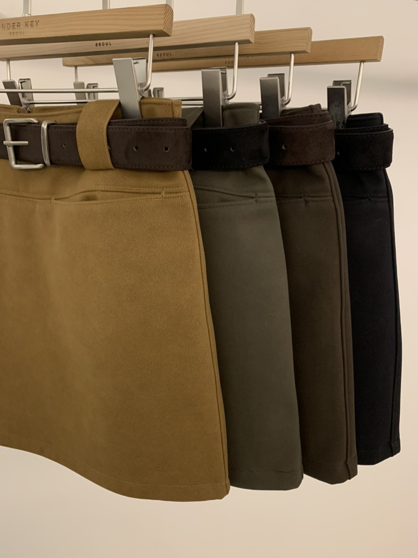 UNDER KEY韓國直郵㊣女士新品職業25秋冬休閑熱賣裙褲含腰帶UNDER KEY裙褲