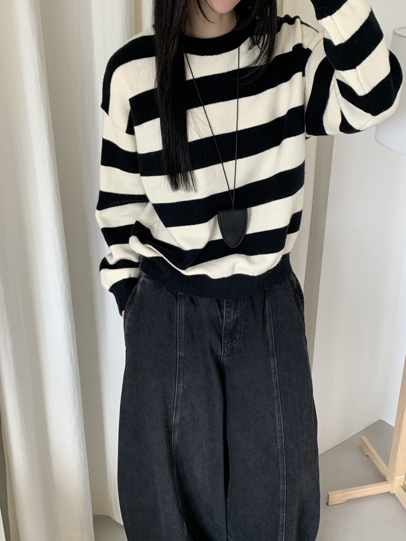 RIVER RAIN東大門㊣代購女士新款推薦時尚25秋冬針織衫不含項鏈RIVER RAIN針織衫圖色1