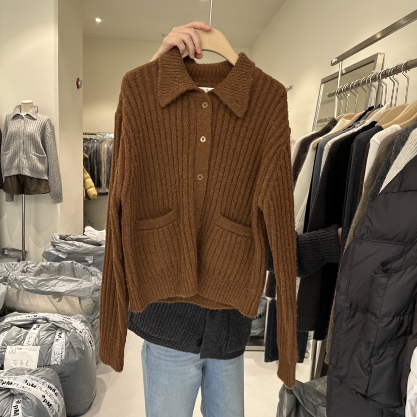 PLAMM韓國代購㊣女士新品時尚休閑推薦熱賣25秋冬針織衫羊毛開衫PLAMM針織衫圖色1