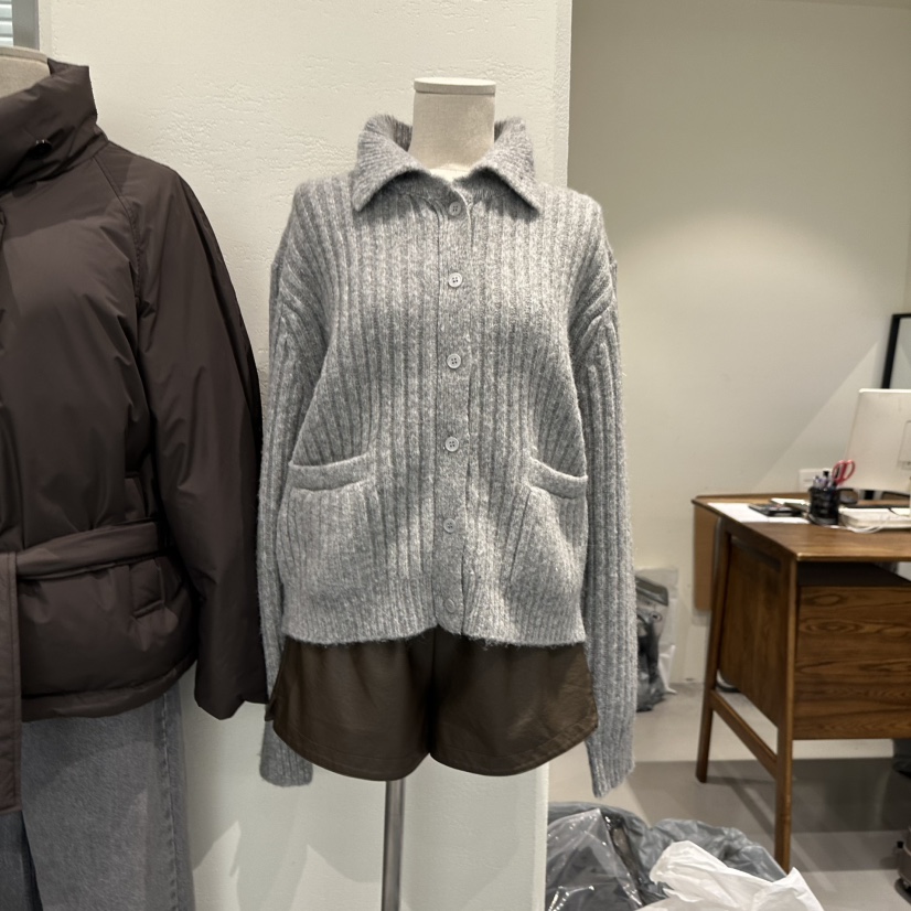 PLAMM韓國代購㊣女士新品時尚休閑推薦熱賣25秋冬針織衫羊毛開衫PLAMM針織衫圖色3