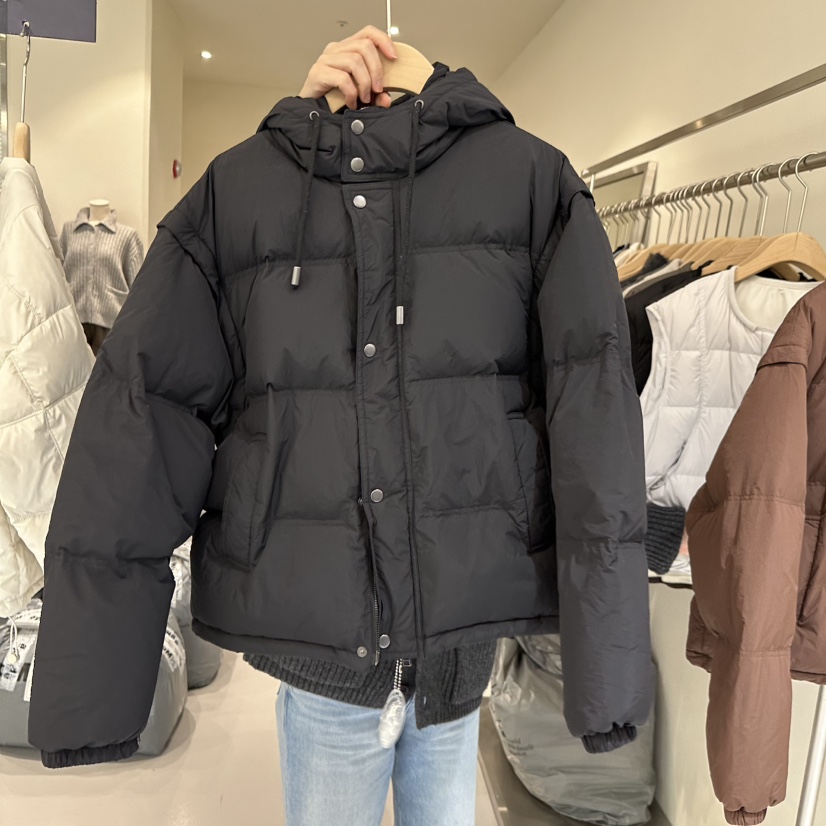 PLAMM韓國代購㊣女裝新品人氣時尚25秋冬短款羽絨服連帽鴨絨PLAMM短款羽絨服圖色2