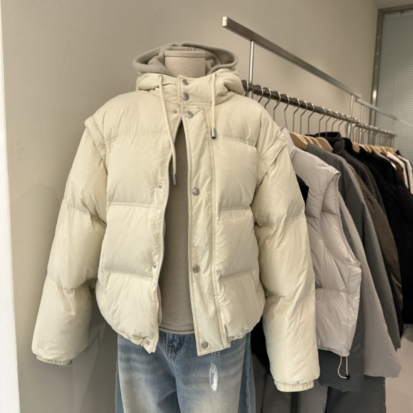 PLAMM韓國代購㊣女裝新品人氣時尚25秋冬短款羽絨服連帽鴨絨PLAMM短款羽絨服圖色3