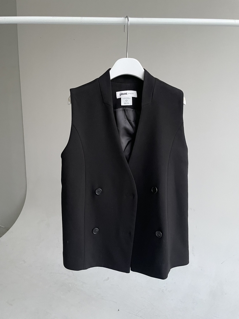 URBANE cloth東大門㊣直郵女裝新款推薦時尚熱賣馬甲不含內搭URBANE cloth馬甲圖色2黑色