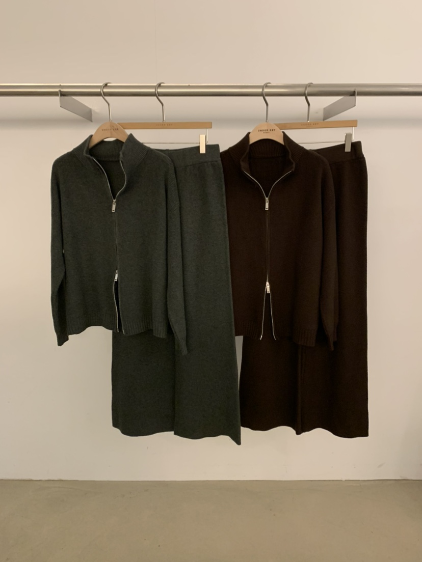 UNDER KEY東大門㊣實拍女士新款人氣職業套裝羊毛拉鏈套裝UNDER KEY套裝