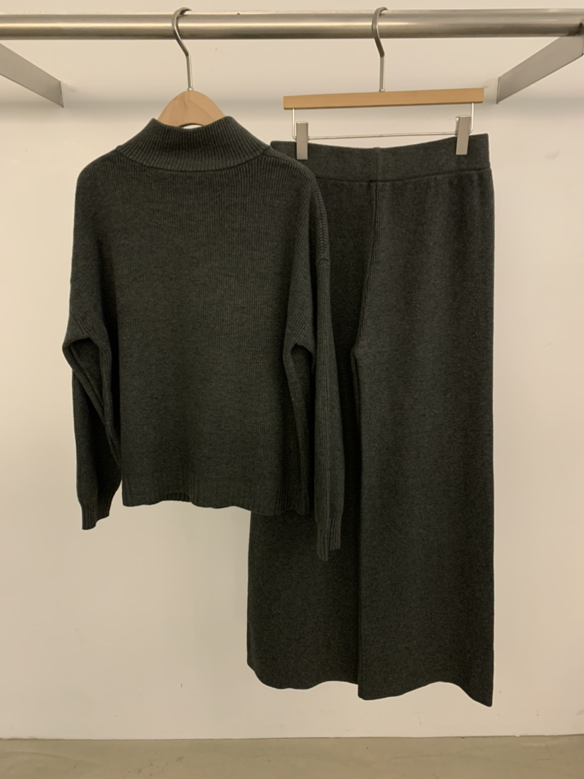 UNDER KEY東大門㊣實拍女士新款人氣職業套裝羊毛拉鏈套裝UNDER KEY套裝