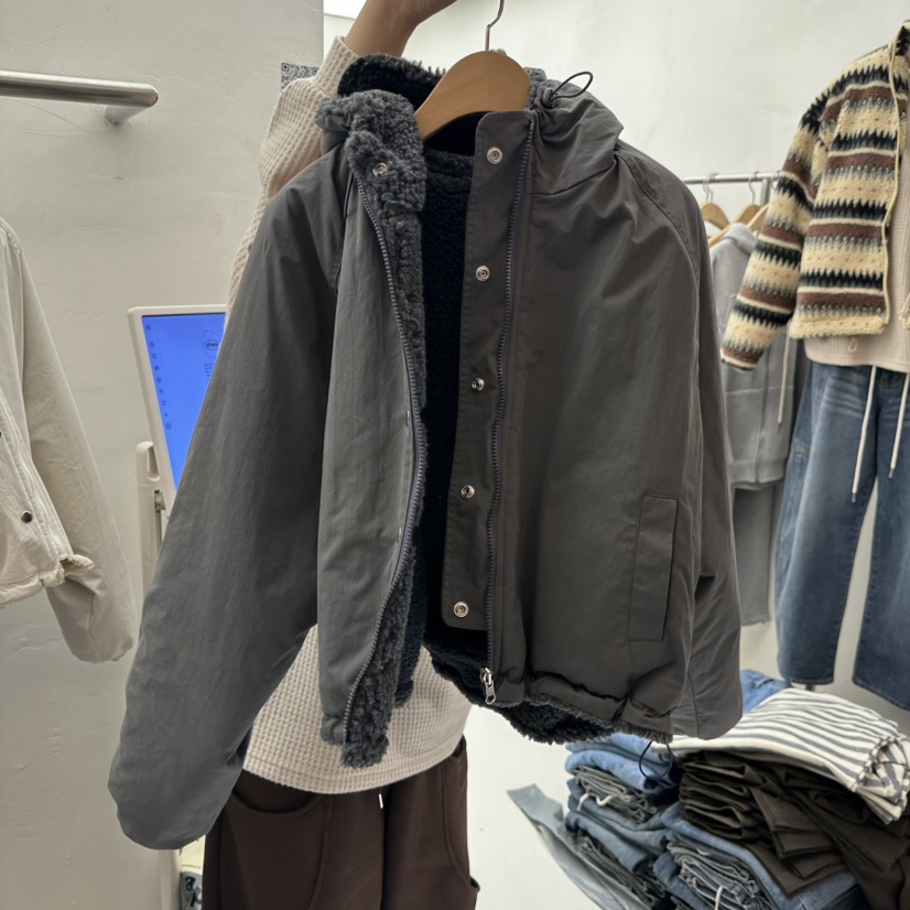 CHAV東大門㊣實拍女裝新款時尚職業推薦25秋冬人氣夾克雙面CHAV夾克圖色2