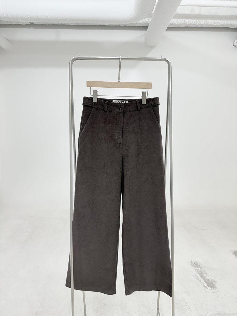 SANTAL東大門㊣代購女裝新品推薦時尚休閑褲燈芯絨拉絨紐扣SANTAL休閑褲圖色3