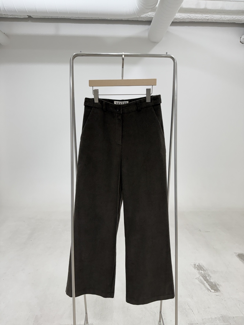 SANTAL東大門㊣代購女裝新品推薦時尚休閑褲燈芯絨拉絨紐扣SANTAL休閑褲圖色4