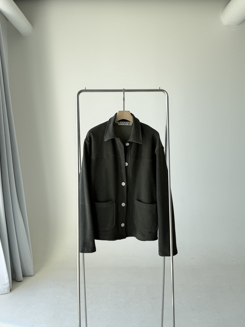 SANTAL韓國直郵㊣女裝新款推薦熱賣時尚人氣休閑職業25秋冬夾克SANTAL夾克圖色1墨綠