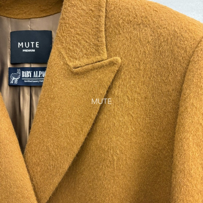 MUTE-P韓國代購㊣女士新款職業人氣熱賣時尚中長款大衣含腰帶MUTE中長款大衣