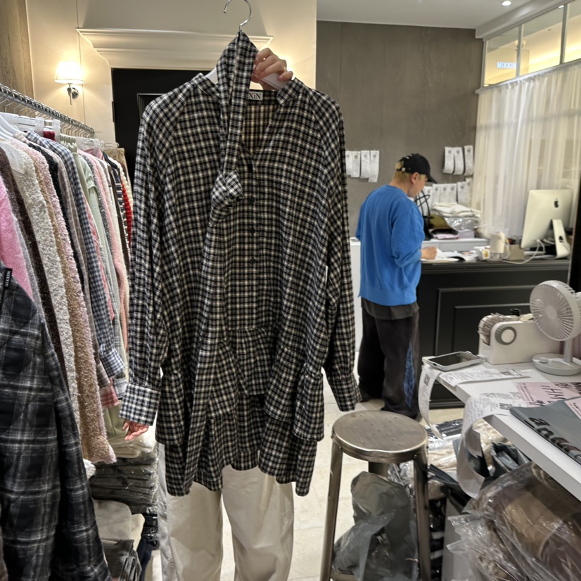 MIXXIN東大門㊣實拍女裝新品25秋冬休閑職業人氣連衣裙含脖帶MIXXIN連衣裙圖色1