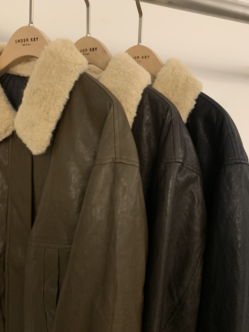 UNDER KEY韓國直郵㊣女裝新款25秋冬推薦皮衣皮革羊皮鴨絨UNDER KEY皮衣