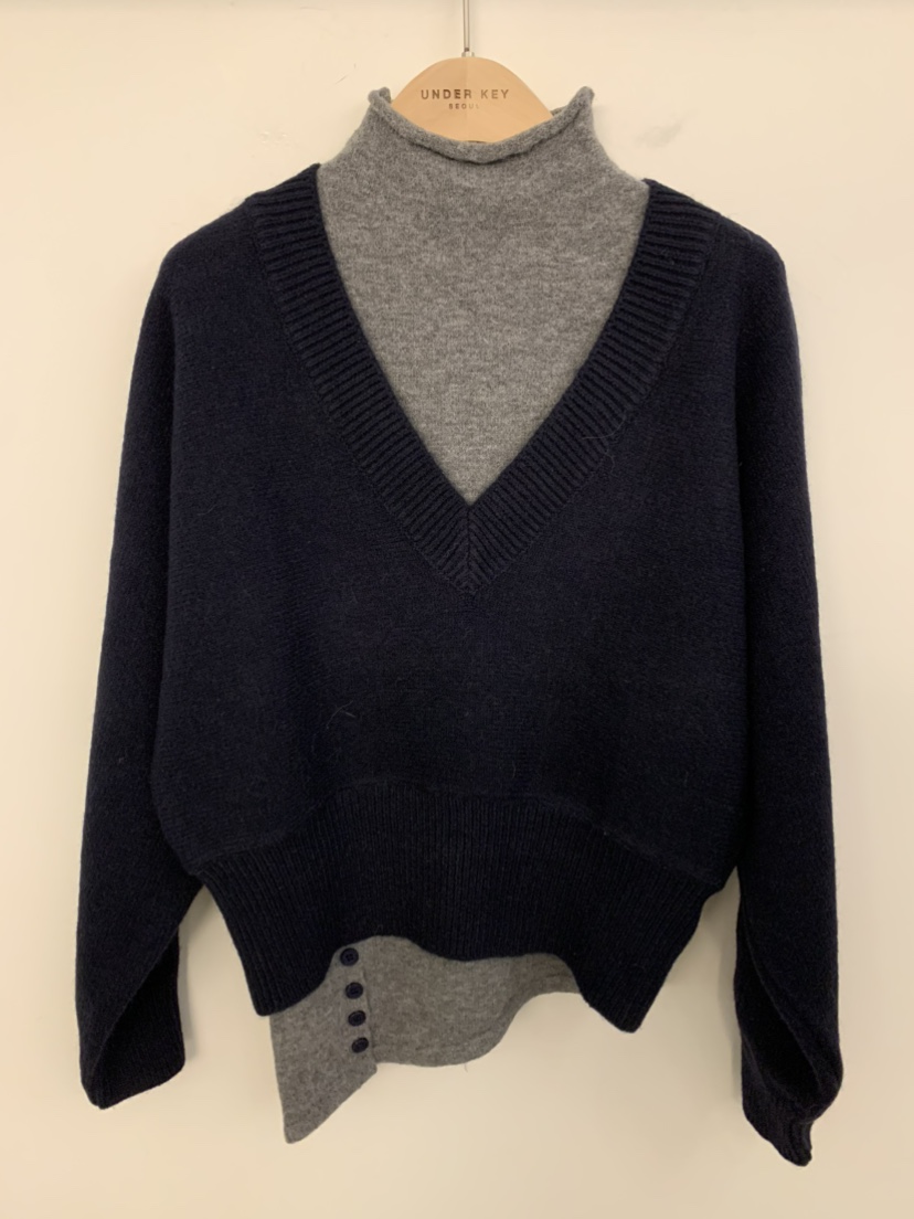 UNDER KEY東大門㊣實拍女士新品推薦時尚25秋冬熱賣套裝羊毛UNDER KEY套裝圖色2