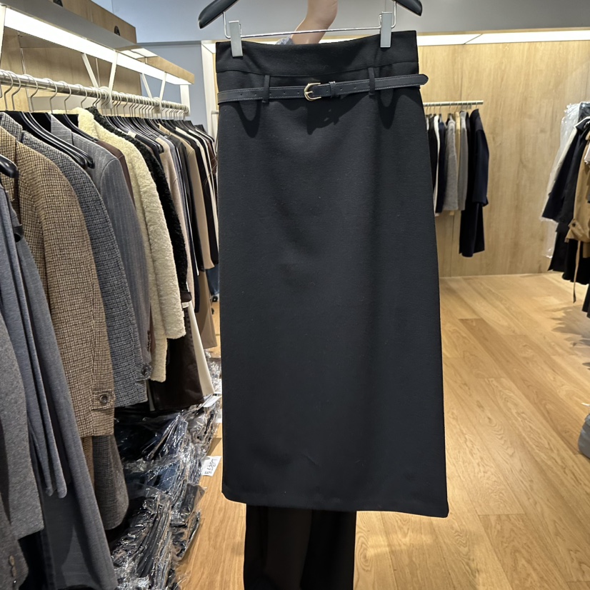 LEFANCY韓國直郵㊣女士新款人氣時尚休閑25秋冬熱賣長裙含腰帶LEFANCY長裙圖色2