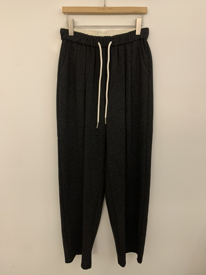 UNDER KEY韓國代購㊣女士新品時尚職業休閑熱賣休閑褲羊毛UNDER KEY休閑褲圖色3墨色