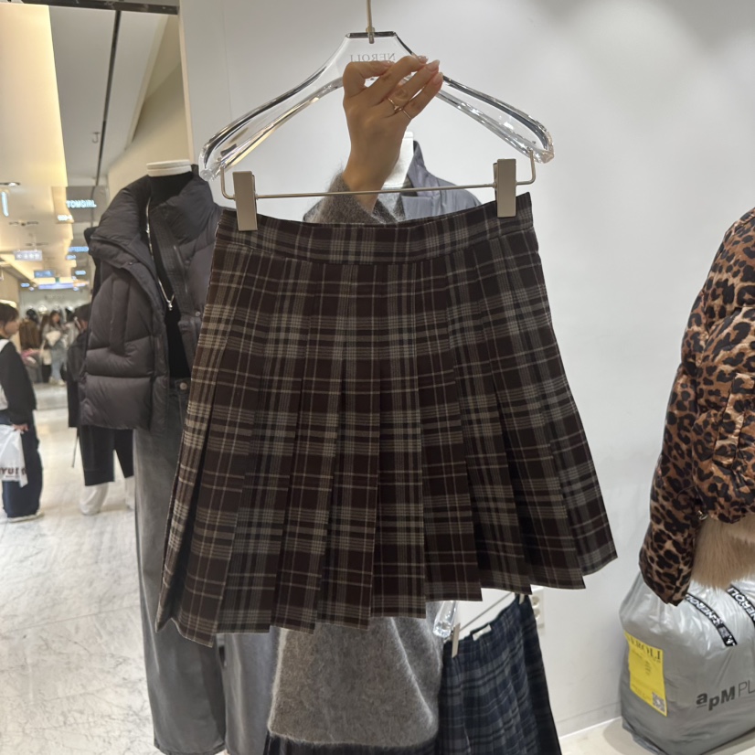 NEROLI 36韓國代購㊣女裝新款25秋冬人氣推薦休閑短裙格子NEROLI 36短裙