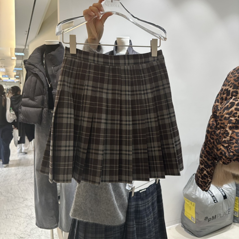 NEROLI 36韓國代購㊣女裝新款25秋冬人氣推薦休閑短裙格子NEROLI 36短裙圖色1