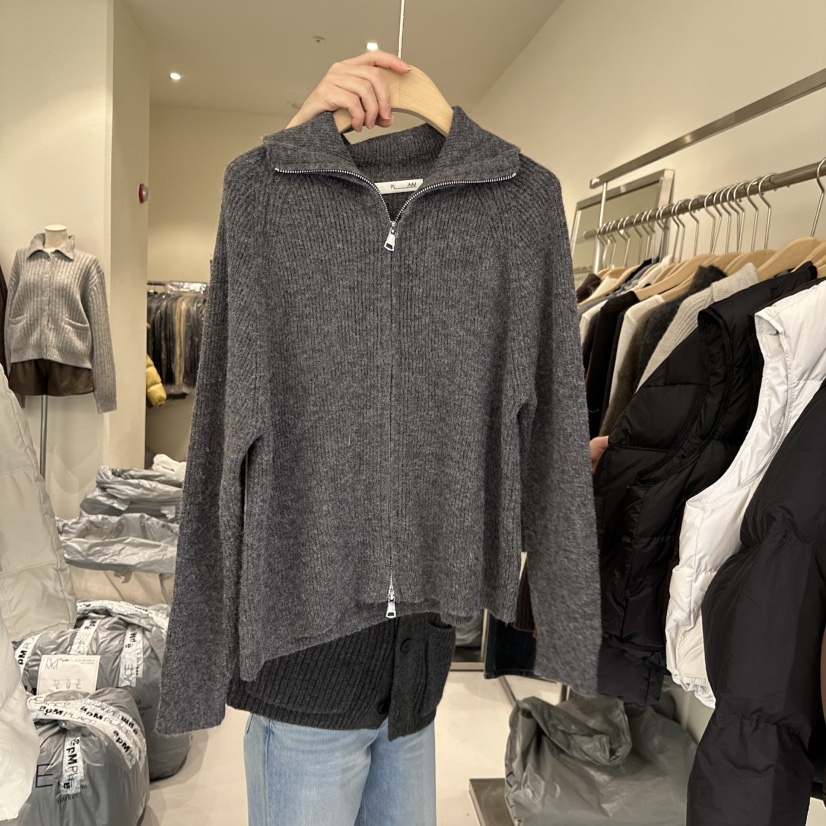 PLAMM東大門㊣直郵女士新品時尚休閑推薦職業25秋冬針織衫拉鏈PLAMM針織衫圖色2