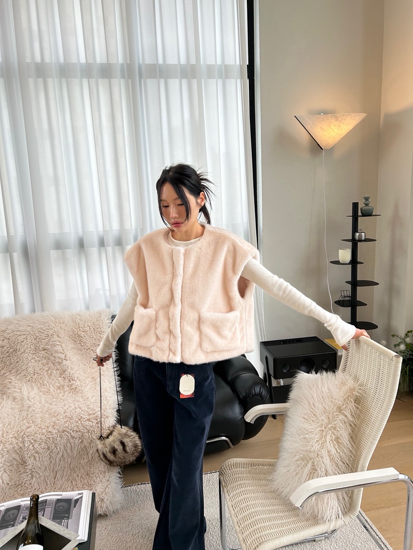 ME MO東大門㊣實拍女士新品推薦25秋冬職業馬甲不含內搭貂皮ME MO馬甲