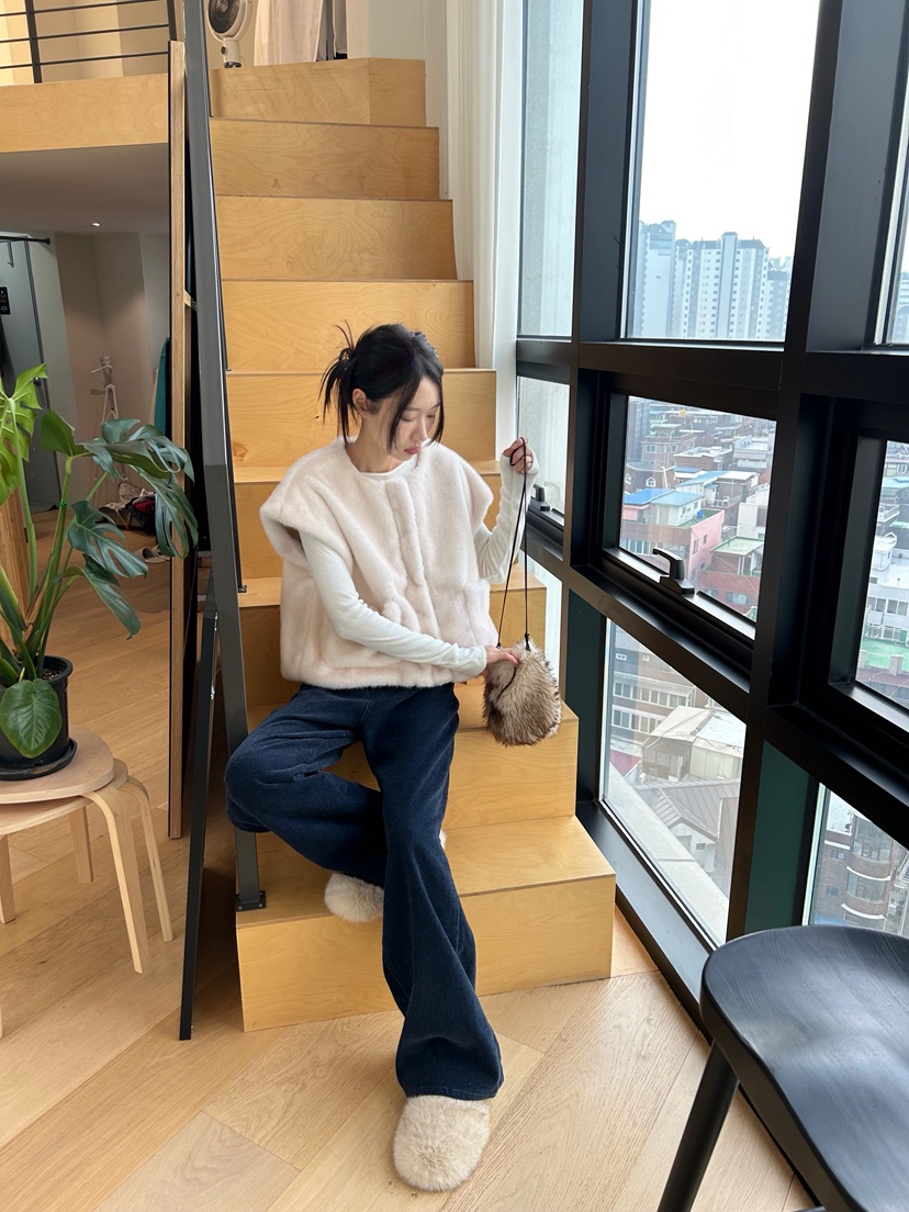 ME MO東大門㊣實拍女士新品推薦25秋冬職業馬甲不含內搭貂皮ME MO馬甲