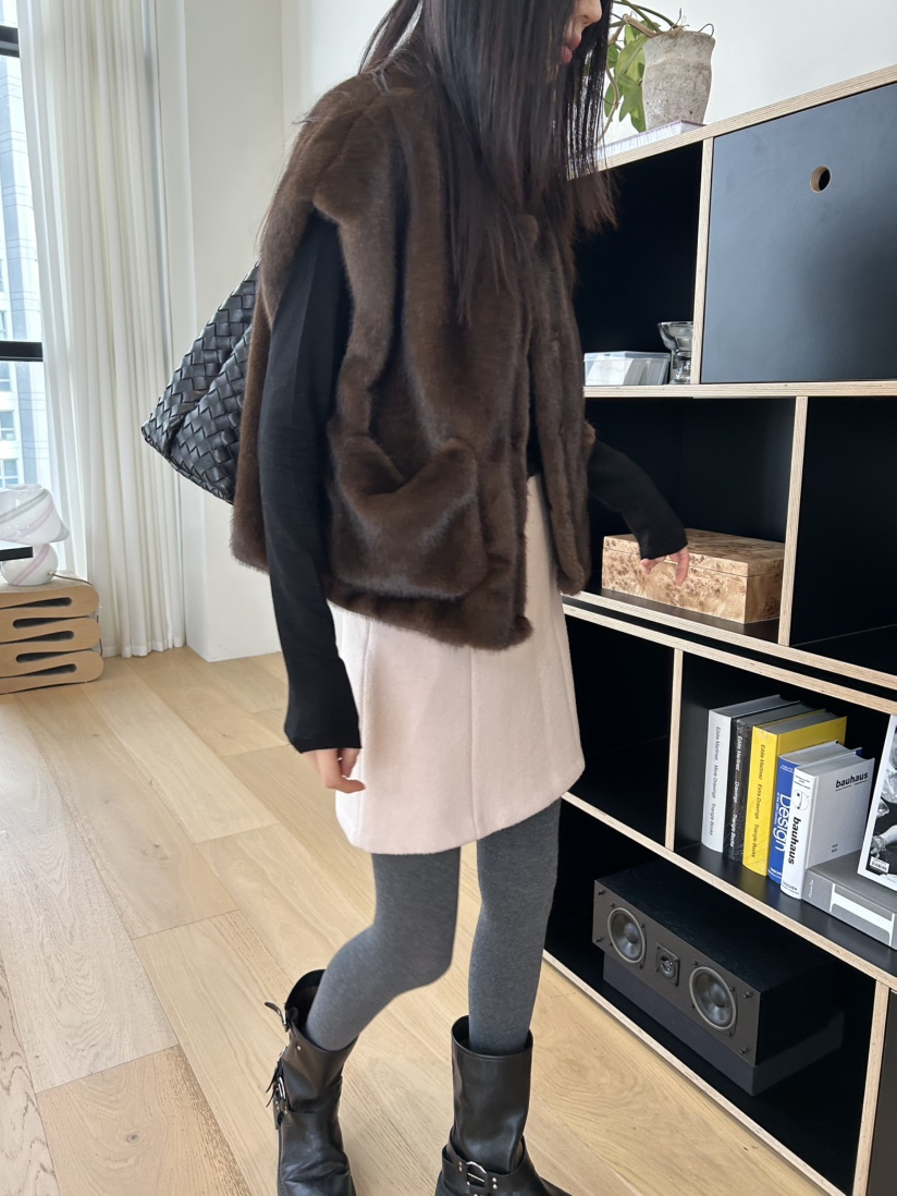 ME MO東大門㊣實拍女士新品推薦25秋冬職業馬甲不含內搭貂皮ME MO馬甲