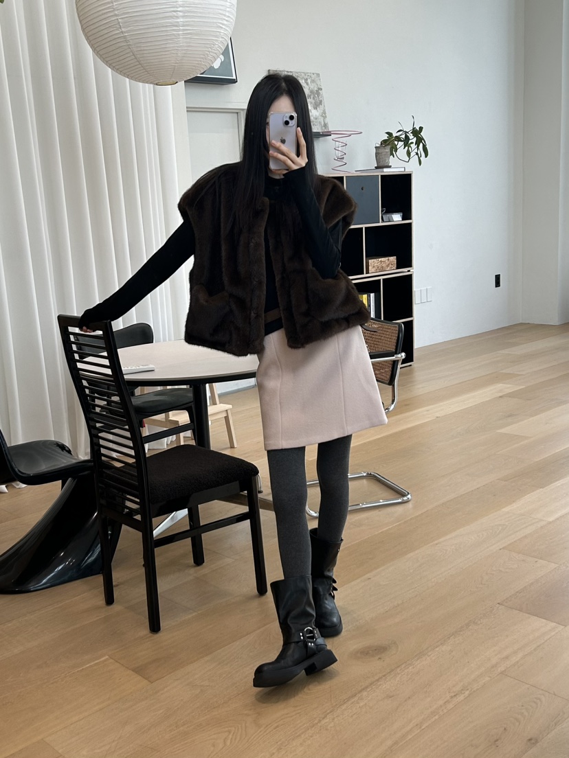 ME MO東大門㊣實拍女士新品推薦25秋冬職業馬甲不含內搭貂皮ME MO馬甲