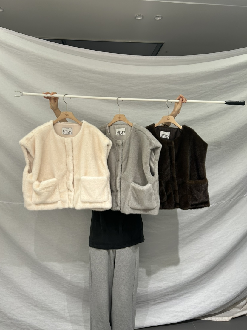 ME MO東大門㊣實拍女士新品推薦25秋冬職業馬甲不含內搭貂皮ME MO馬甲