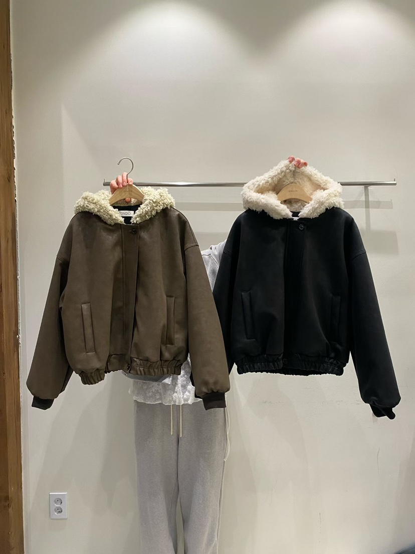 ONDO-P東大門㊣直郵女裝新款時尚休閑熱賣人氣夾克毛絨連帽ONDO-P夾克